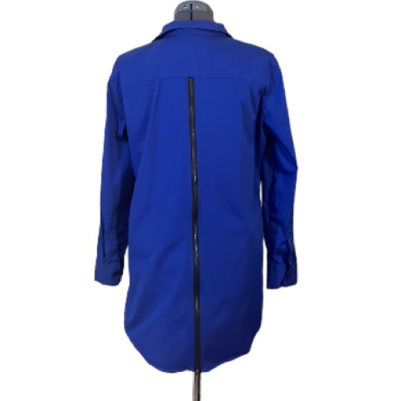 Katherine Barclay Cobalt Blue Button-Down Shirt with Back Zipper Size Large - Picture 9 of 14